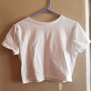 White Tshirt Crop Top